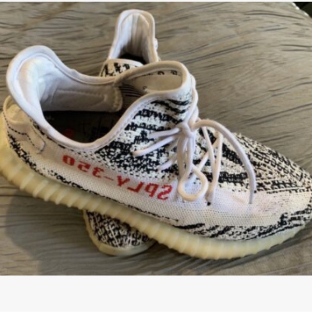 Adidas Yeezy-like Zebra print style Mens running show size 11.5 great condition.